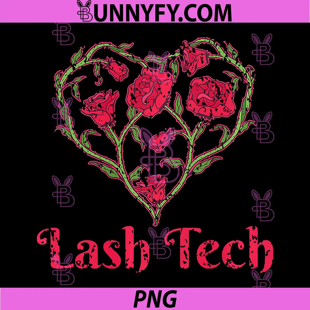 Vintage Lash Tech PNG, Flower Heart Lash Tech PNG 