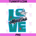 Vintage Love Marlins Fishes Hearts PNG, Retro Iconic Teal PNG