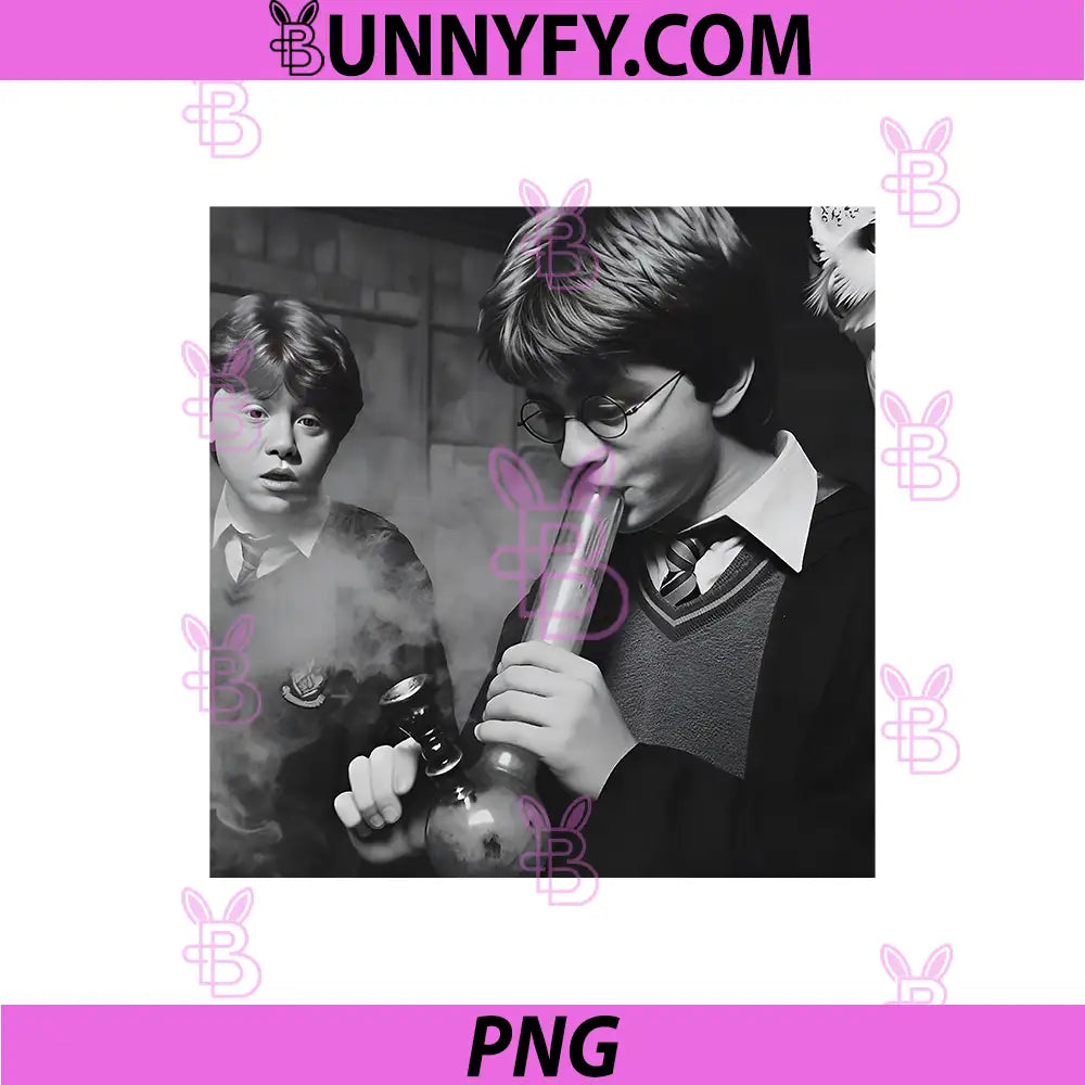 Harry Potter Smoking Glass Bong Scene PNG, Ron Weasley Shocked Wizard Moment PNG