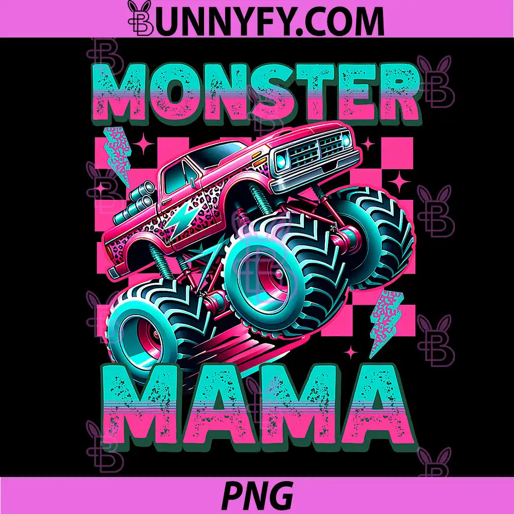 Vintage Monster Mama PNG, Retro Leopard Monster Truck PNG
