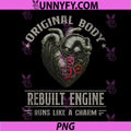 Vintage Mechanical Heart PNG, Original Body Rebuilt Engine Quote PNG