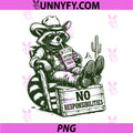 Vintage Raccoon Drinking Coffee PNG, Iced Raccoon Cowboy with Hat PNG