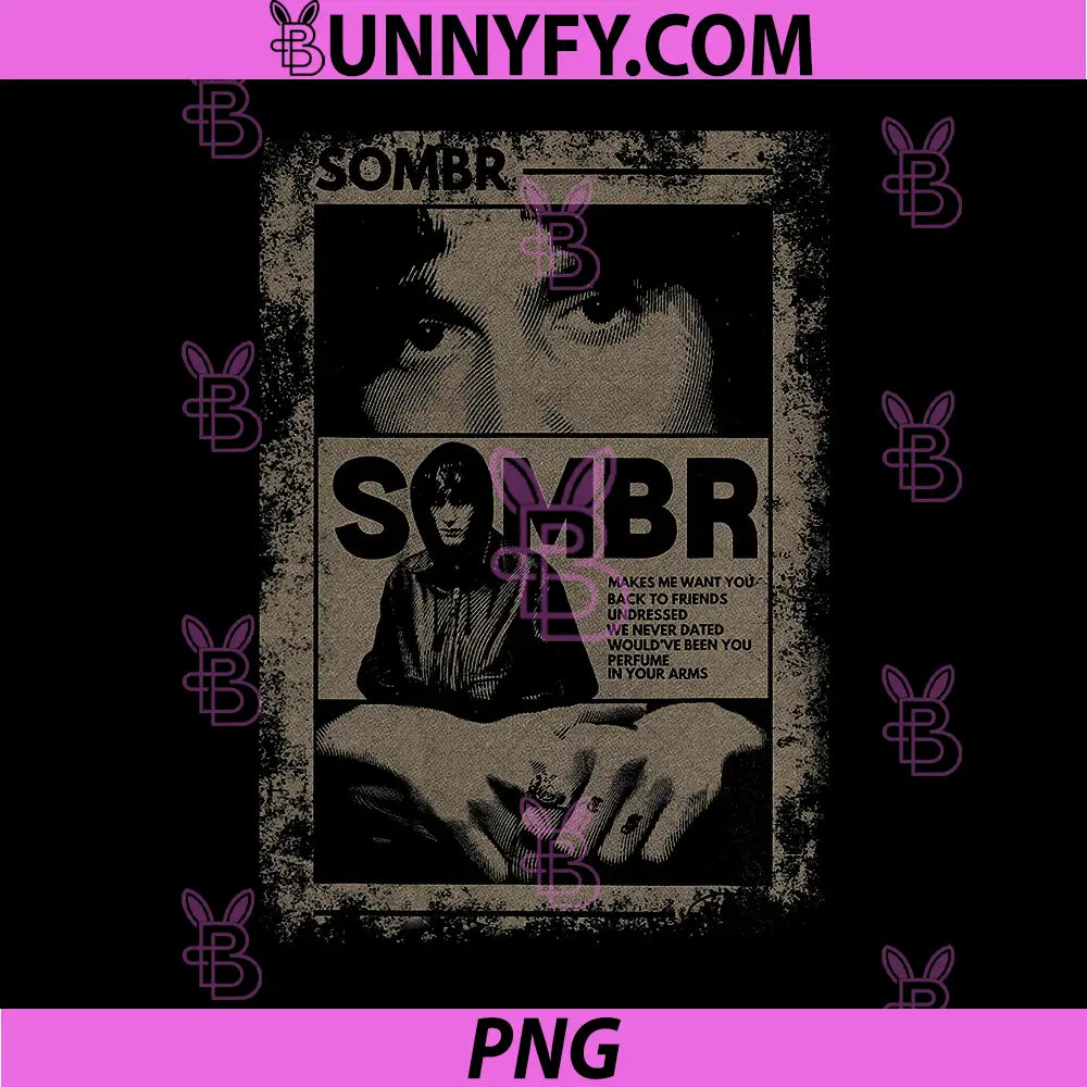 Sombr Vintage Retro 90s Poster PNG, Grunge Indie Music Art PNG