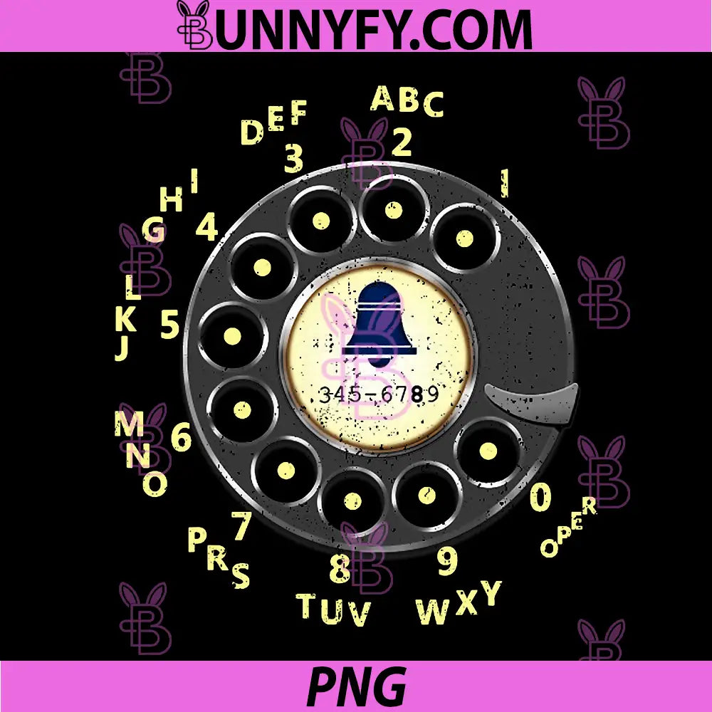 Vintage Rotary Dial Telephone PNG, Retro Phone Number Art PNG