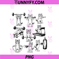 Vintage Retro Weight Lifting Gym Cat Deadlift PNG, Funny Cat Love PNG