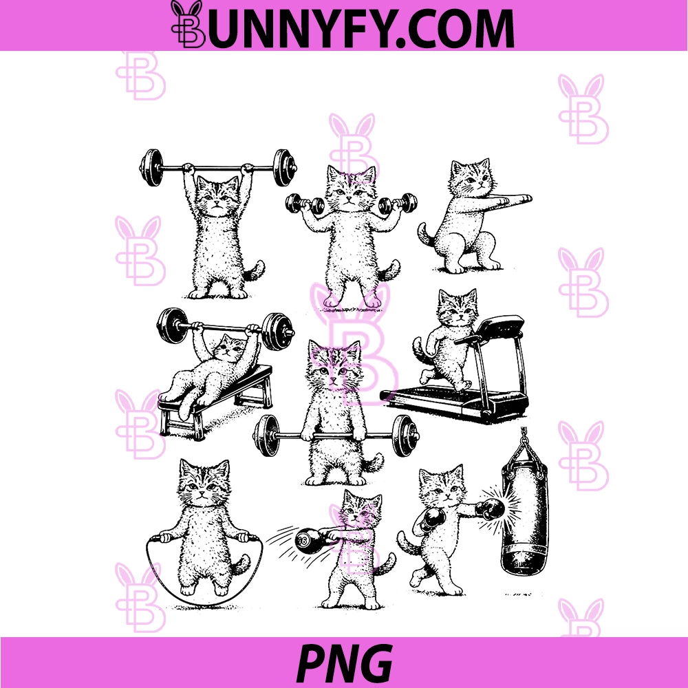 Vintage Retro Weight Lifting Gym Cat Deadlift PNG, Funny Cat Love PNG