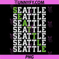 Seattle Vertical Text Vintage Sports Style Graphic PNG, Retro Seattle Letter Stack Design PNG