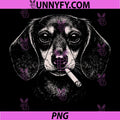 Vintage Smoking Dachshund PNG, Meme Face Dachshund Dog Funny PNG