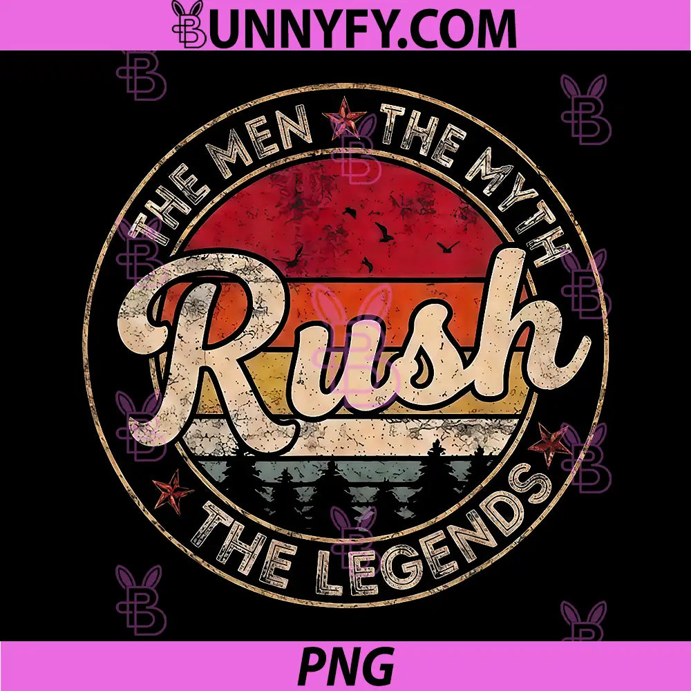 Vintage The Men The Myth Rush Legends PNG