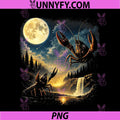 Vintage Three Crawfish Moon PNG, Crawfish Howling to The Moon PNG