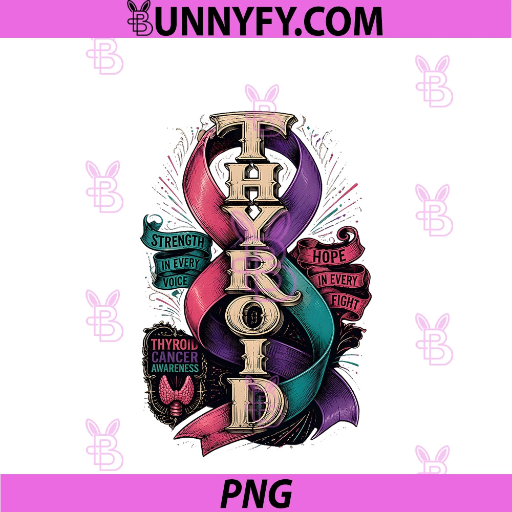 Vintage Thyroid PNG, Cancer Awareness Warrior PNG