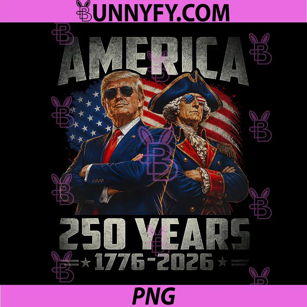 Vintage Trump Washington 250 Years PNG, America Anniversary 250th PNG