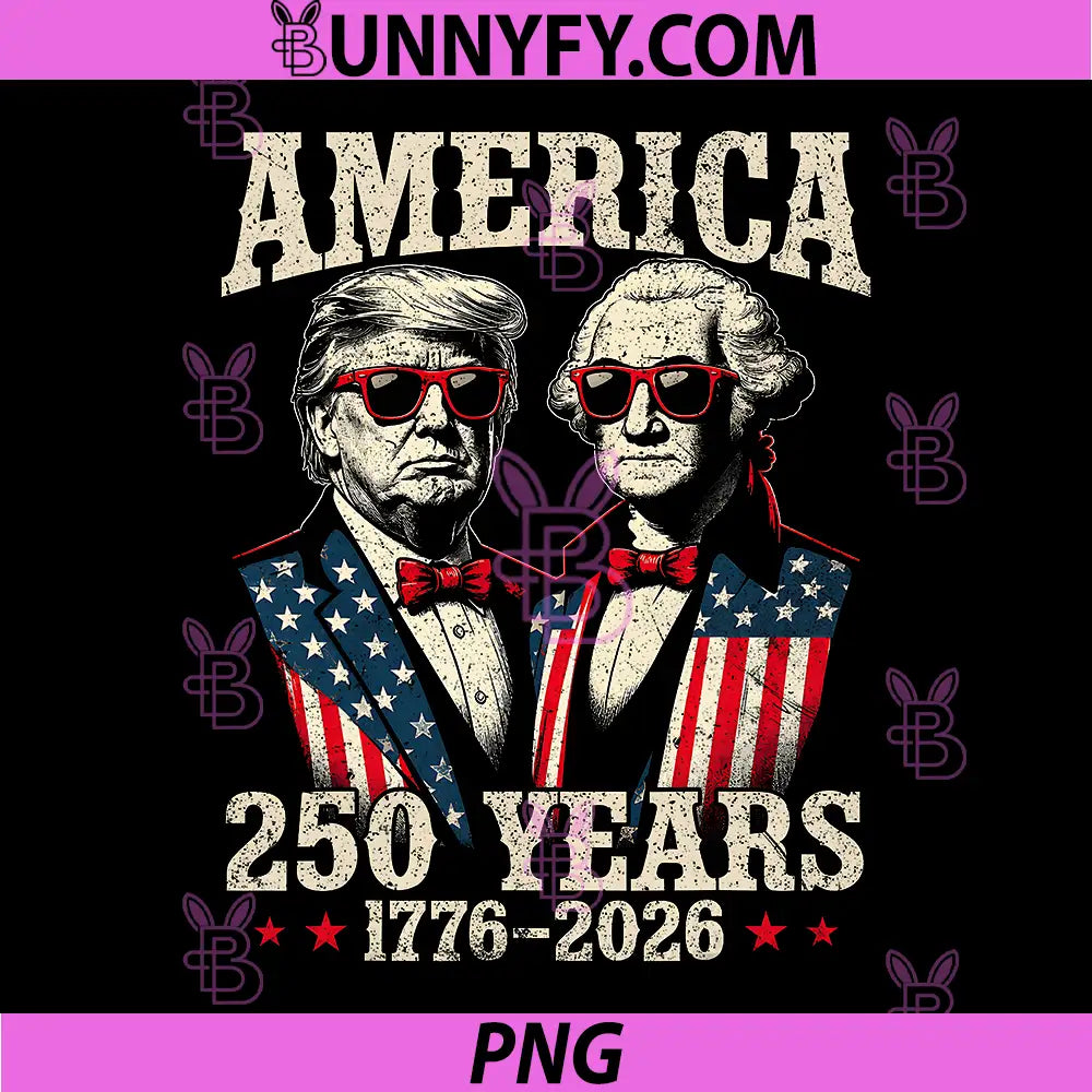 Vintage Trump Washington 250 Years PNG, America Anniversary 250th PNG