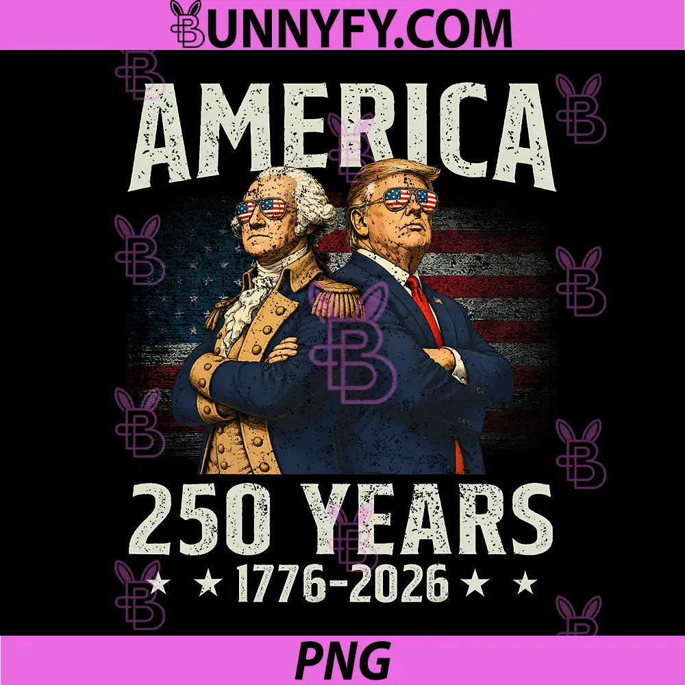 Vintage Trump Washington 250 Years PNG, America Anniversary 250th PNG