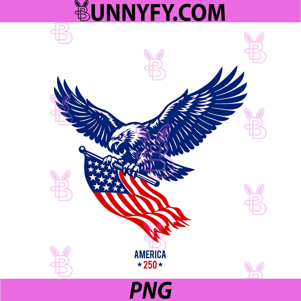 Vintage USA 250th PNG, Anniversary Bald Eagle American Flag PNG