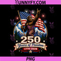 Vintage USA Flag Bigfoot PNG, 4th of July 250 Years of Freedom PNG