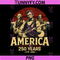 Vintage Washington Lincoln Playing Guitar PNG, 250 Years America PNG