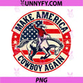Vintage Western Rodeo USA Flag PNG, Makes America A Cowboy Again PNG