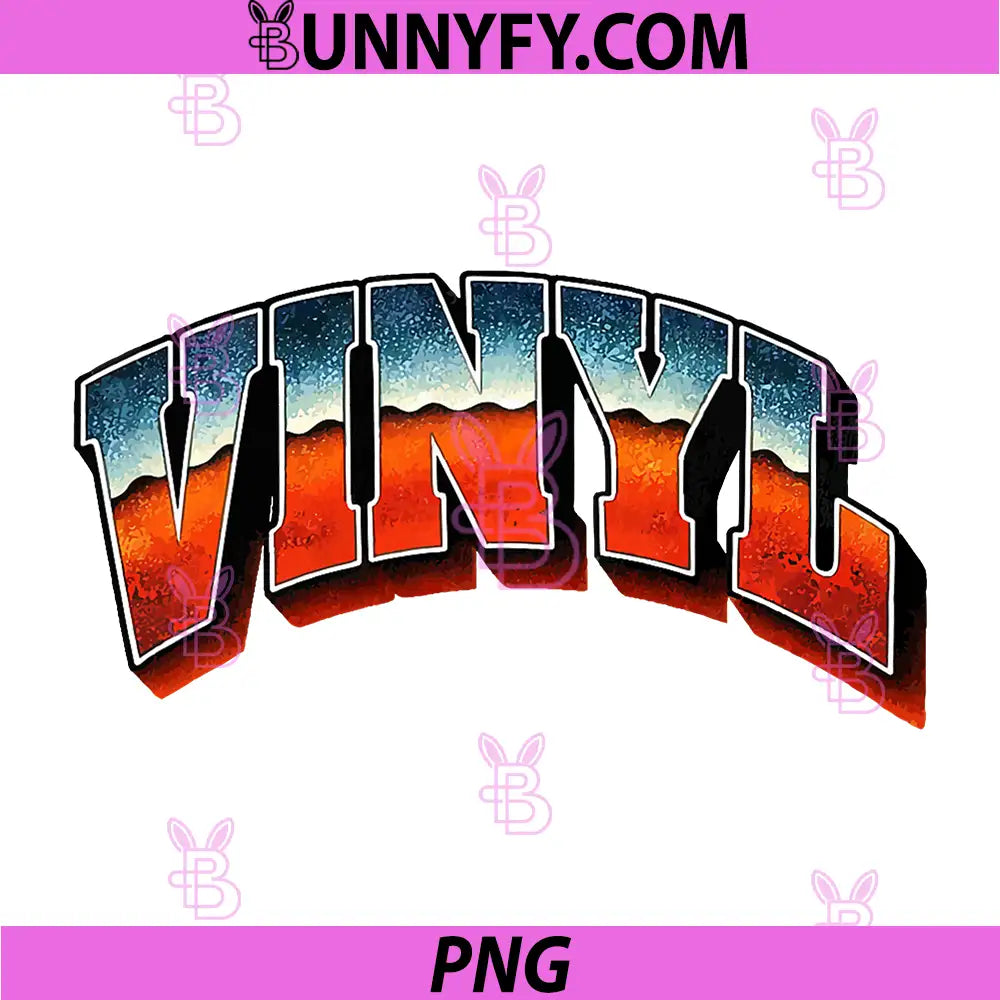 Vintage Vinyl Text Logo PNG, Retro Bootleg Typography Art PNG