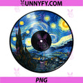 Starry Night Vinyl Record PNG, Van Gogh Style Music Art PNG