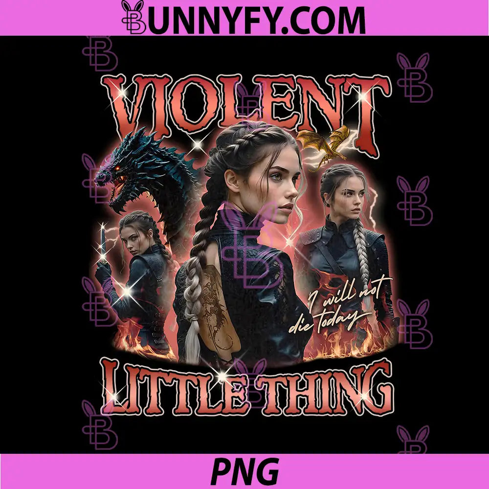 Violent Little Thing Dragon Girl PNG, Dark Fantasy Warrior Quote PNG