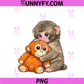 Viral Internet Meme Punch Monkey PNG, With Teddy Bear Cuddling PNG