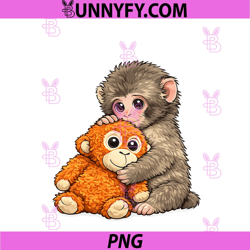 Viral Internet Meme Punch Monkey PNG, With Teddy Bear Cuddling PNG