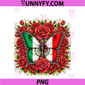 Viva Mexico Independence Day PNG, Butterfly Flowers Mexican Flag PNG