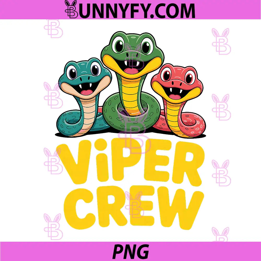 Viper Crew Cute Snake Cartoon PNG, Funny Colorful Reptile Art PNG