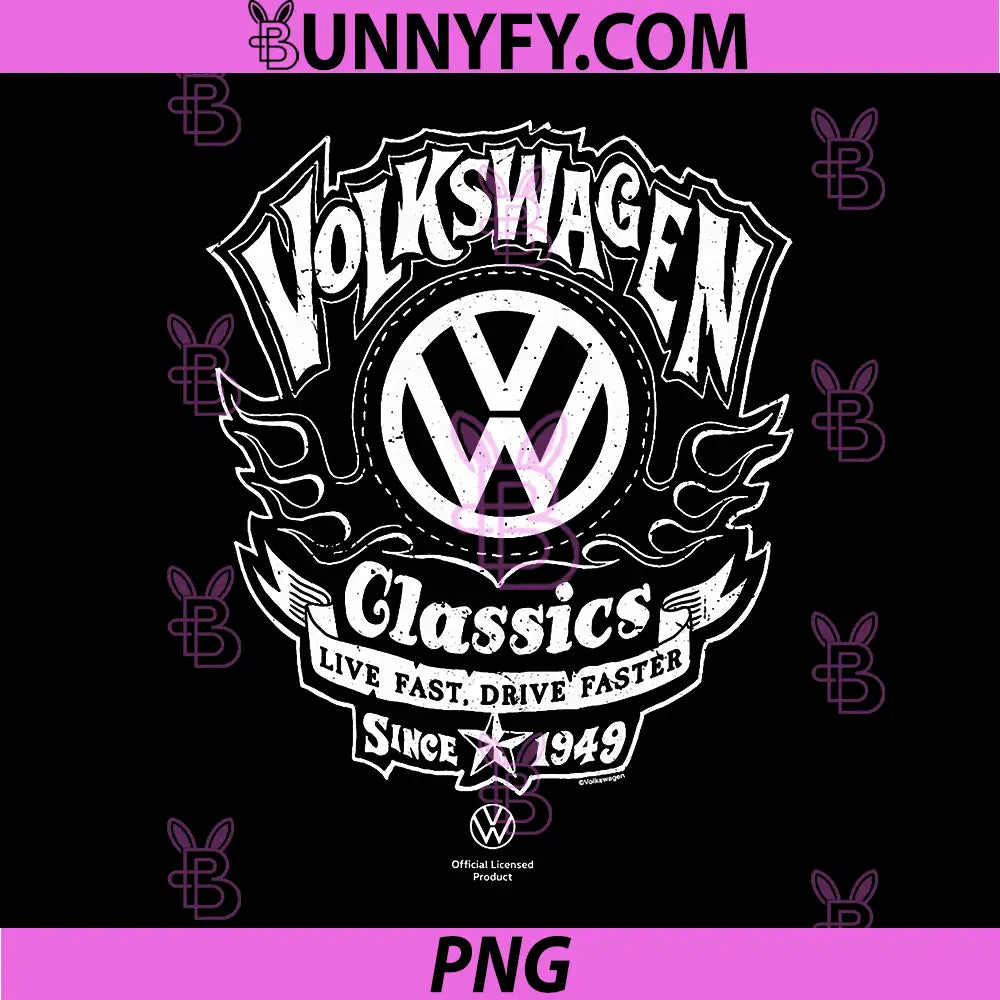 Volkswagen PNG, Flaming VW Biker Logo PNG