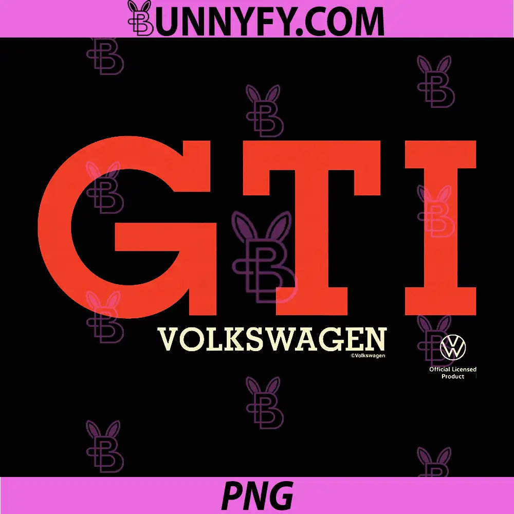 Volkswagen Golf GTI Retro Text PNG, Classic European Hatchback Design PNG