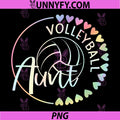 Volleyball Aunt Tie Dye Heart PNG, Cute Family Volleyball PNG