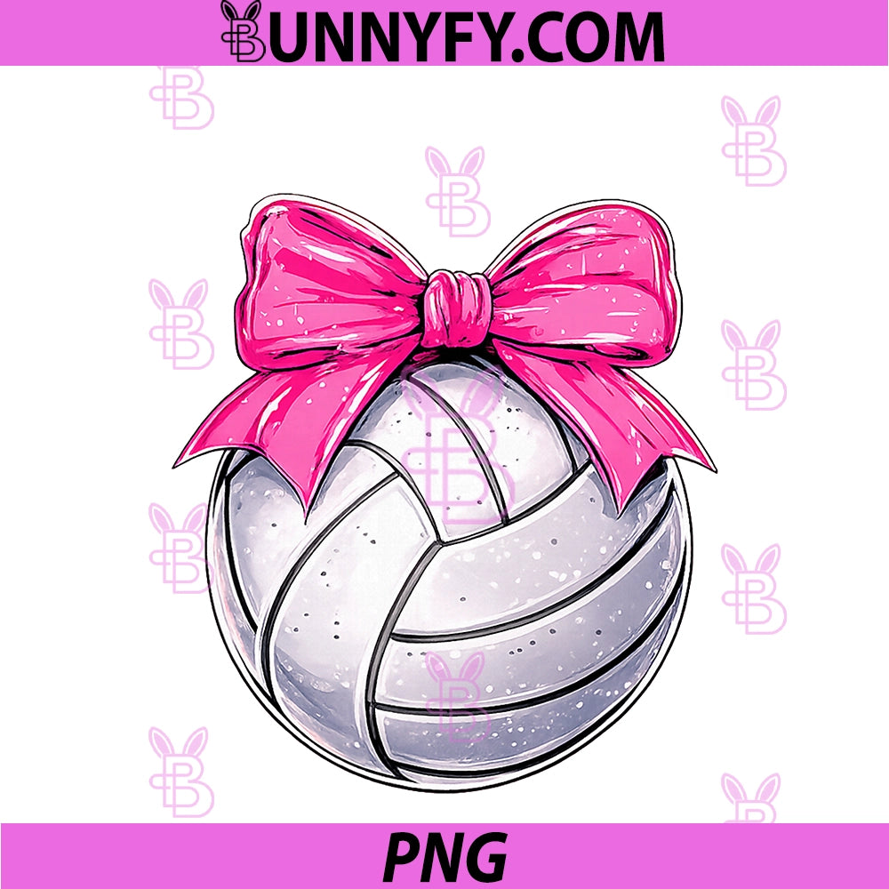 Volleyball Coquette Bow Cute PNG, Volleyball Girl Mom PNG