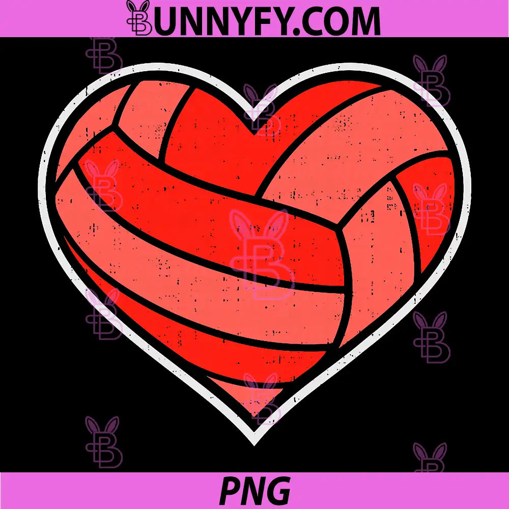 Volleyball Heart Love PNG, Sport Valentines Day PNG