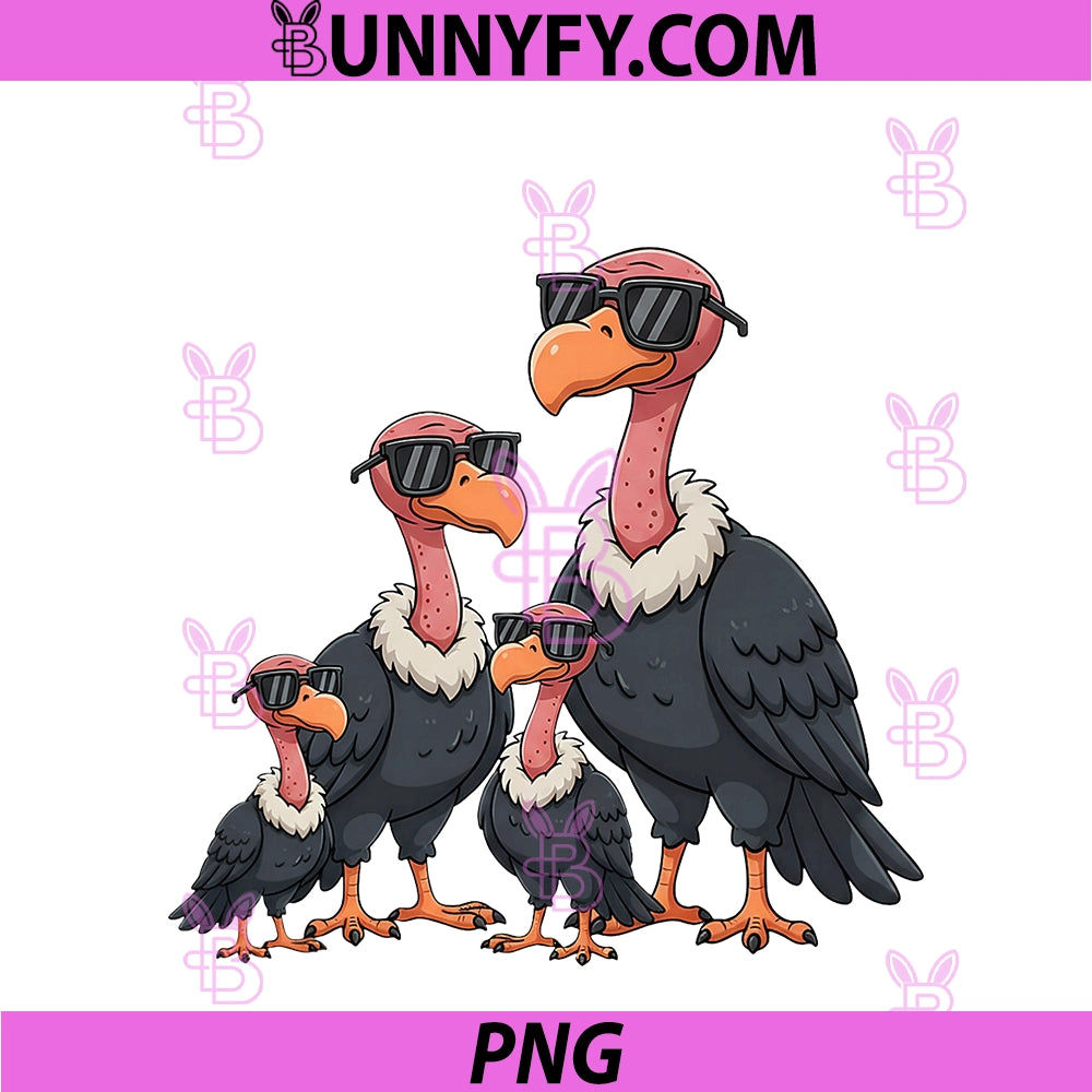 Vulture Family Sunglasses PNG, Graphic Cool Bird Lover Vultures PNG
