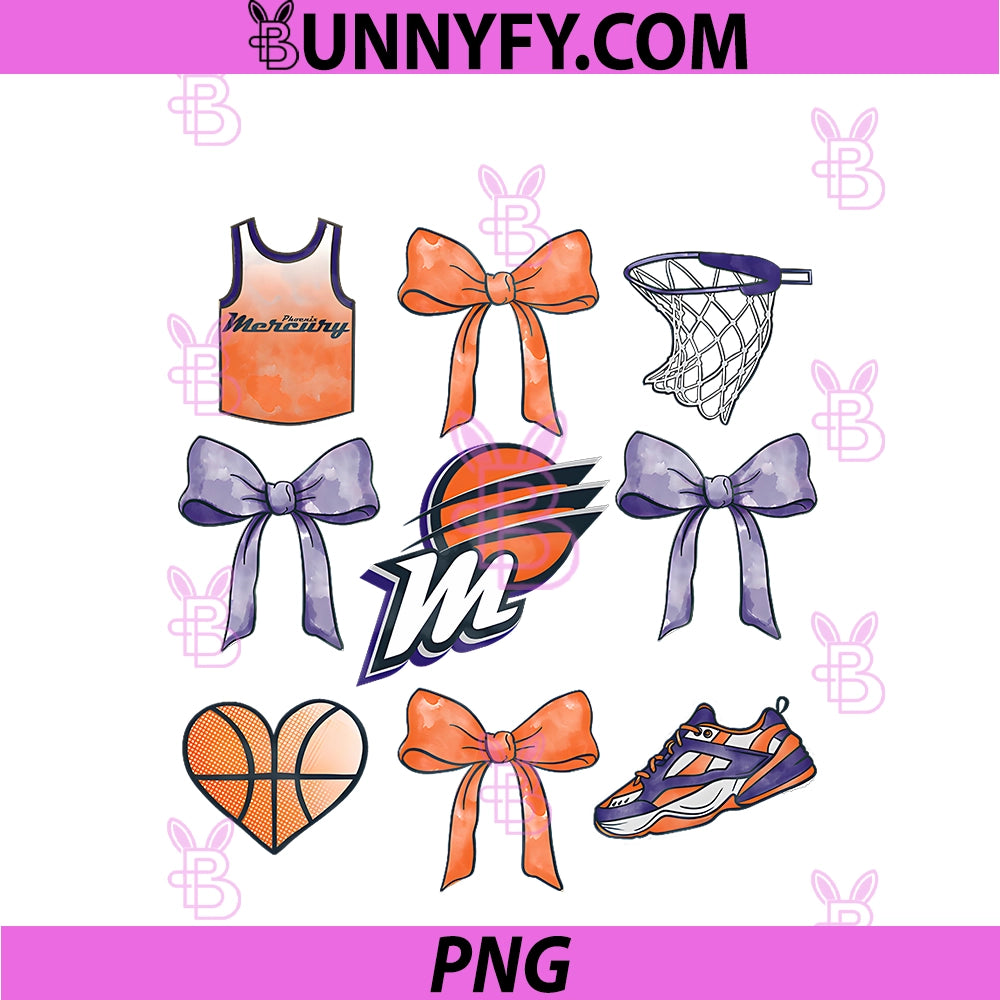 WNBA Phoenix PNG, Mercury Bow Grid PNG