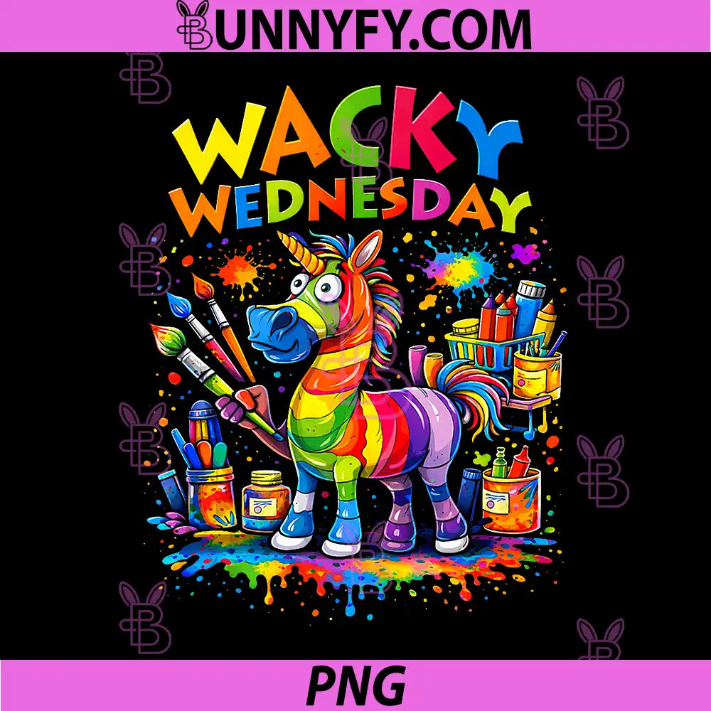 Wacky Wednesday PNG, Unicorn Spirit Week Mismatch Day Art PNG