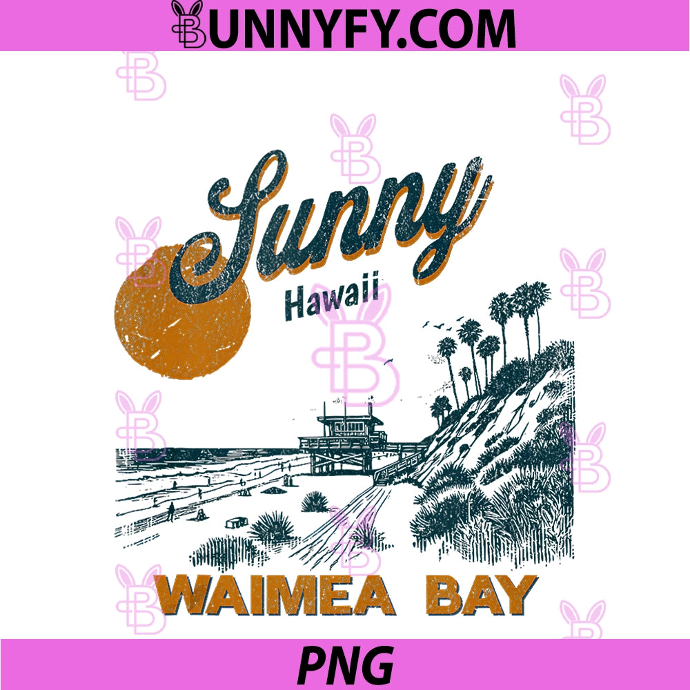 Waimea Bay PNG, Hawaii Surfer Sunset PNG
