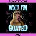 Wait I'm Goated PNG, Funny Thinking Monkey Meme Brainrot PNG