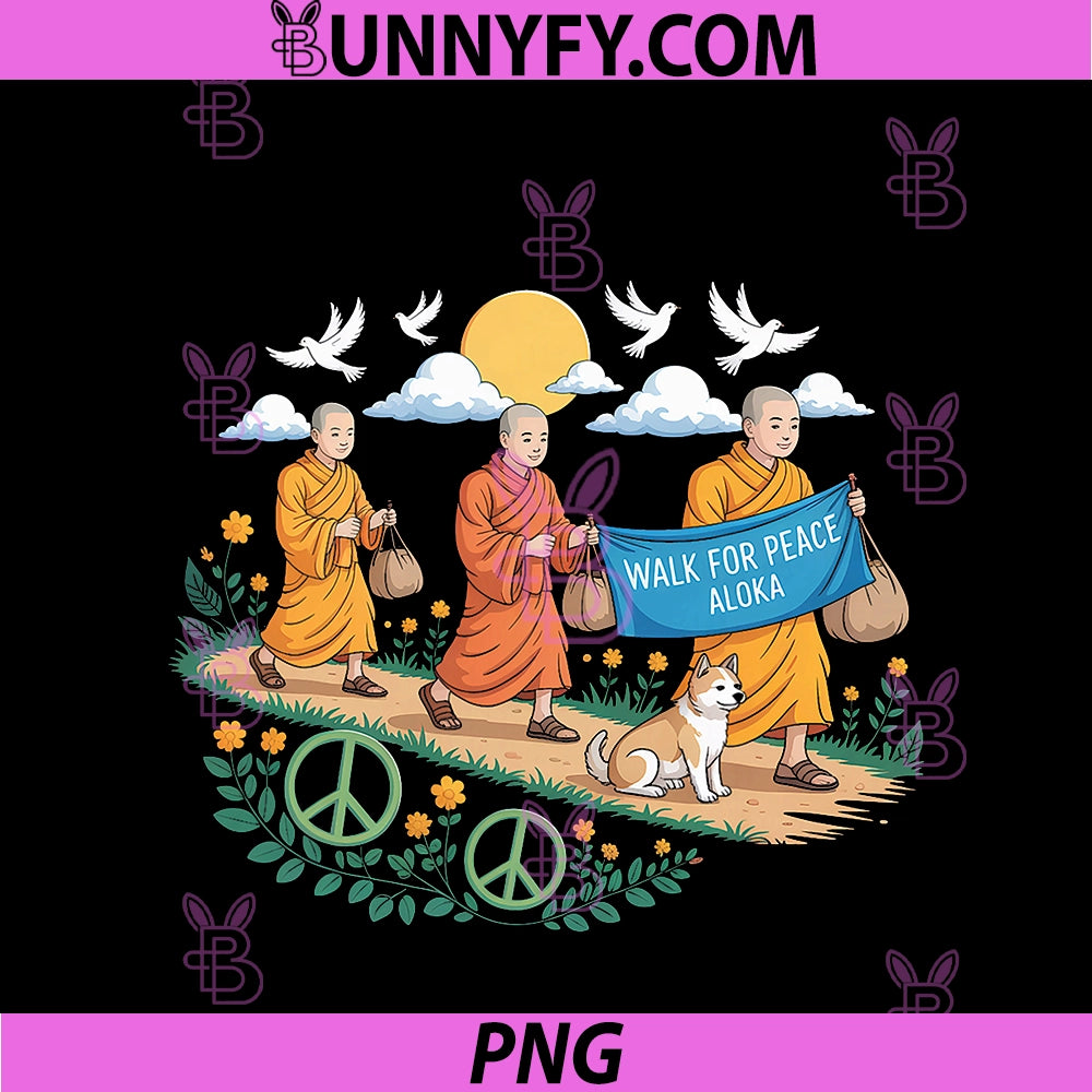 Walk For Peace Aloka PNG, Buddhist Monks Journey PNG