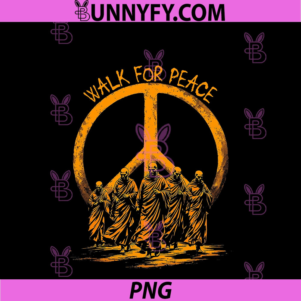 Walk For Peace Monks PNG, Walking Buddhist Zen PNG