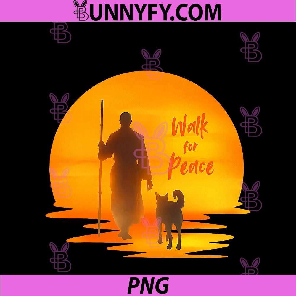 Walk For Peace Monks PNG, With Aloka Dog Minimalist Zen Art PNG