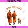 Walk For Peace Monks PNG, With Dog Zen Art Retro Mindfulness Gift PNG