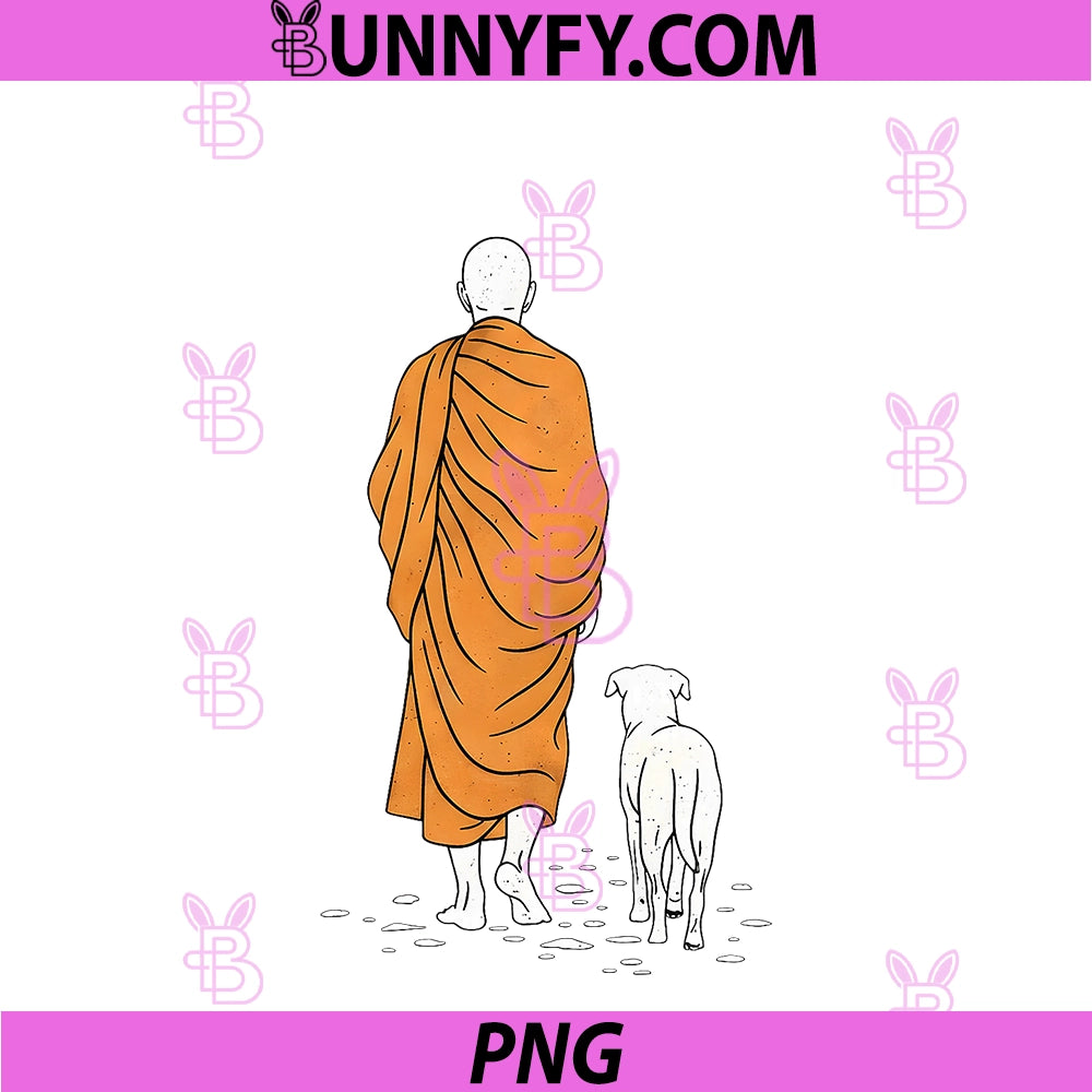 Walk For Peace Monks With PNG, Aloka Dog Minimalist Zen Art PNG