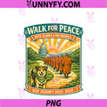 Walk For Peace PNG, Monks Dog USA Journey 2025-2026 Vintage Zen PNG