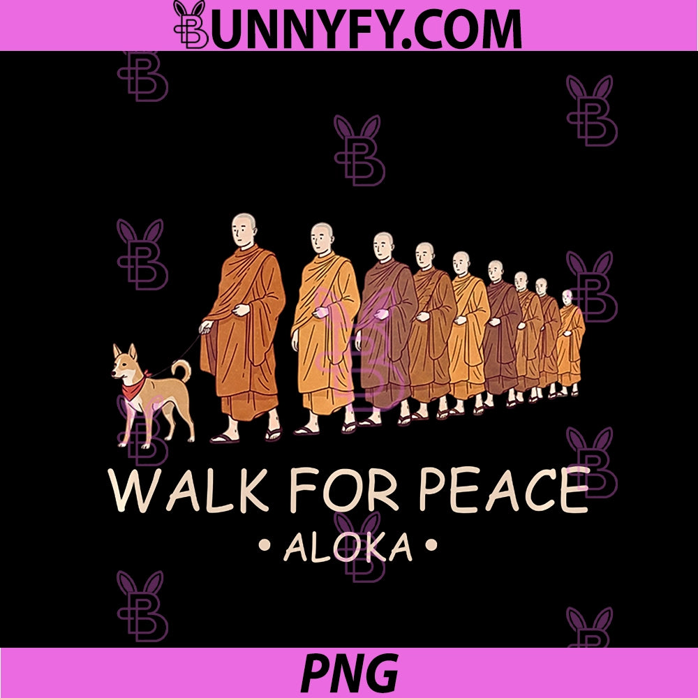 Walk For Peace PNG, Monks With Aloka Dog PNG