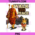 Walk for Peace PNG, Buddhist Monk and Shiba Inu Dog Illustration PNG