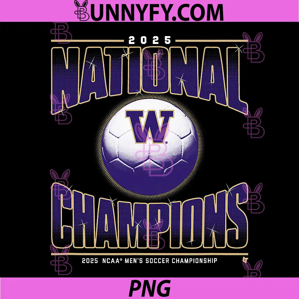 Washington Men's Soccer 2025 PNG, National Champions NCAA PNG