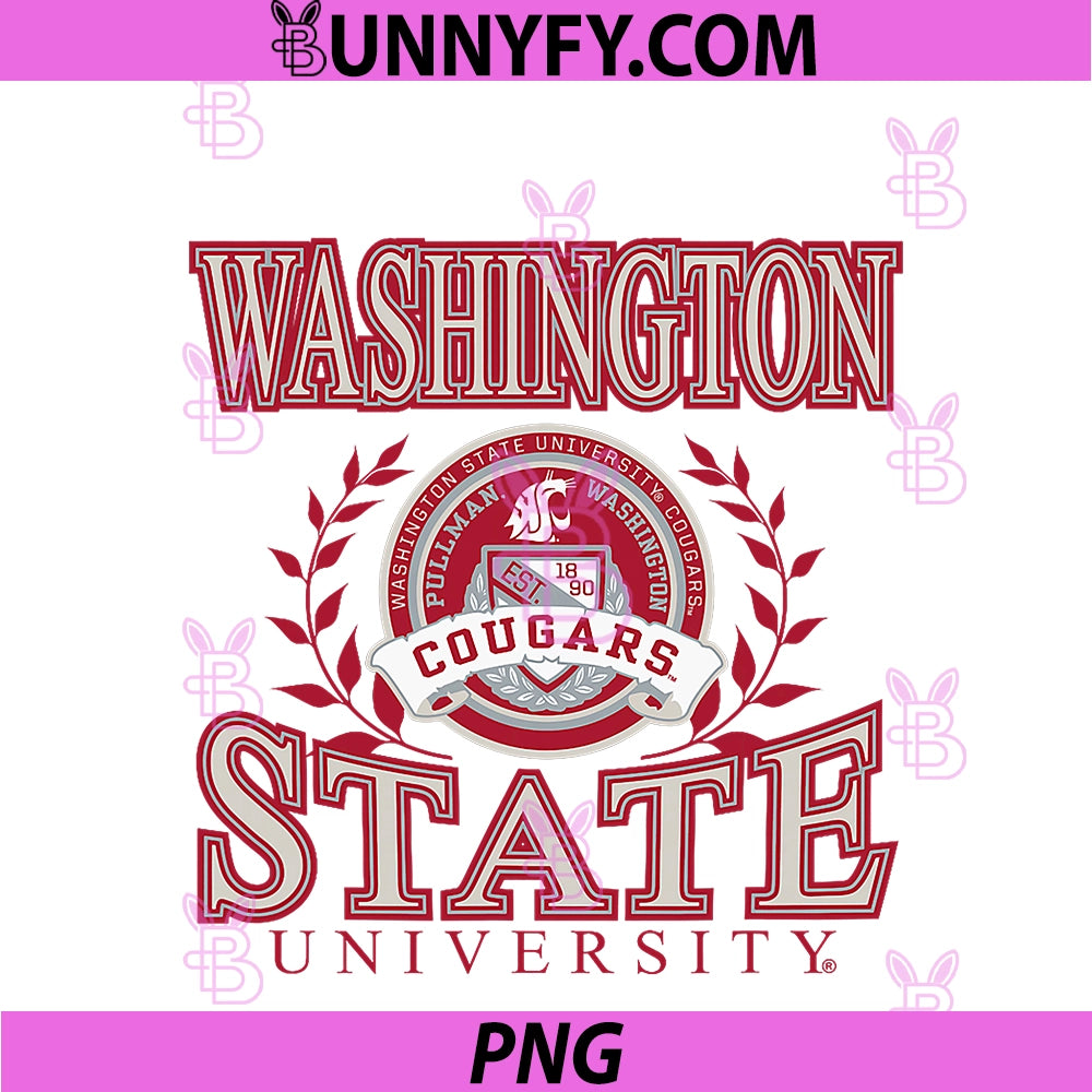 Washington State Cougars Laurels PNG, Officially Licensed PNG