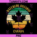Waterloo Ontario Canada Retro PNG, Distressed Maple Leaf Design PNG